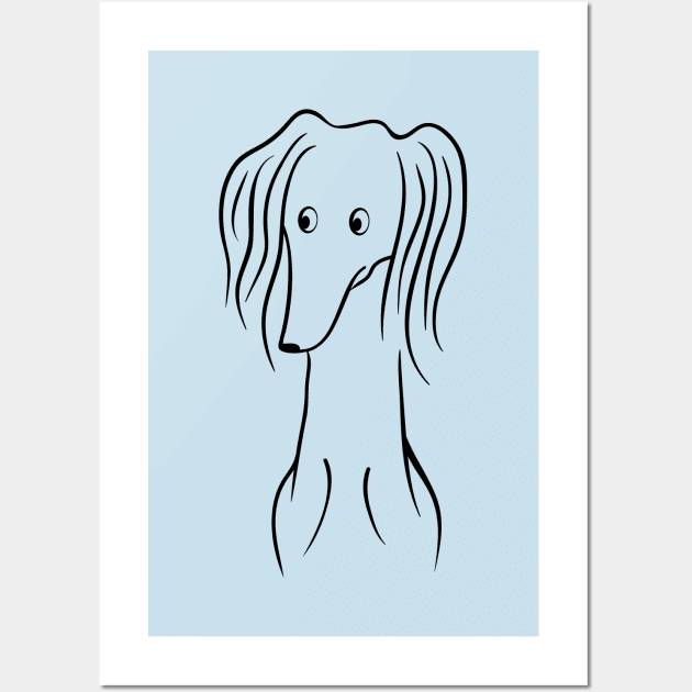 Funny Saluki Portrait Wall Art by illucalliart